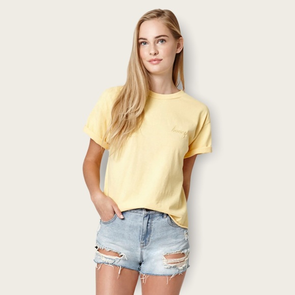 John Galt Short Sleeve Honey T-Shirt - sold out at Brandy Melville PACSUN - Picture 2 of 4
